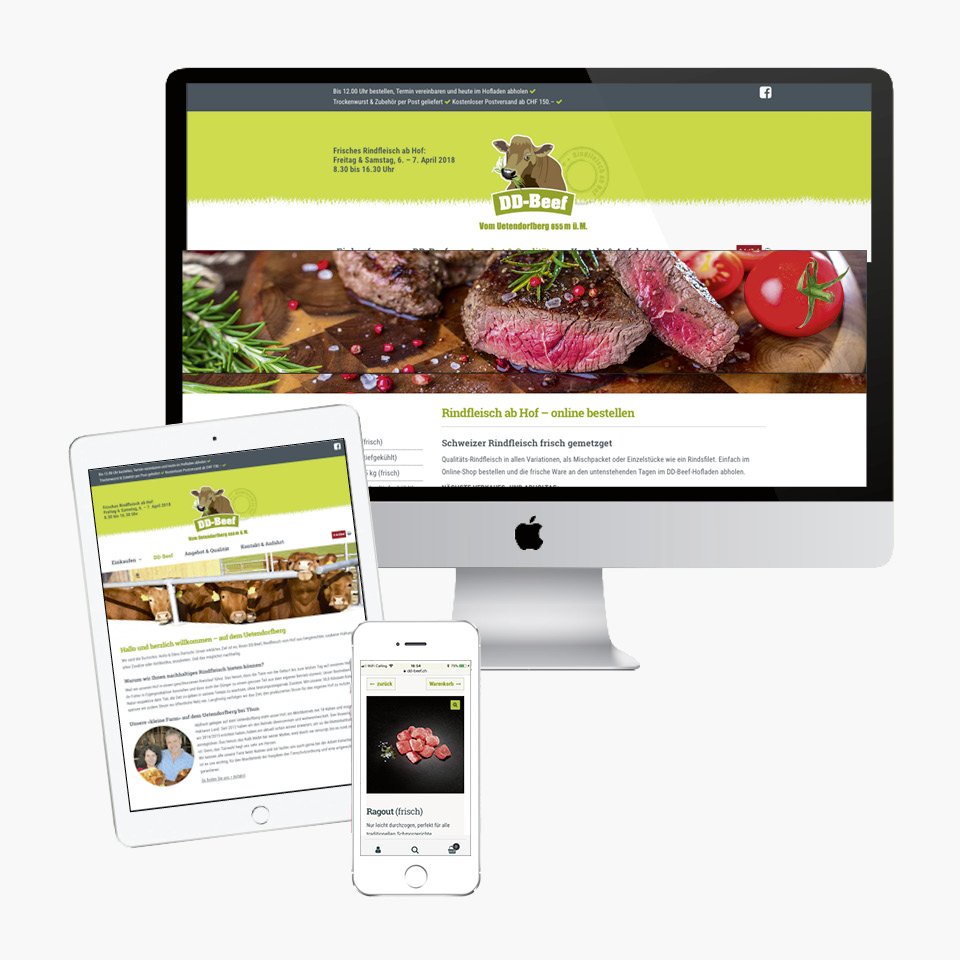 Unternehmensauftritt DD-Beef, Fleisch ab Hof