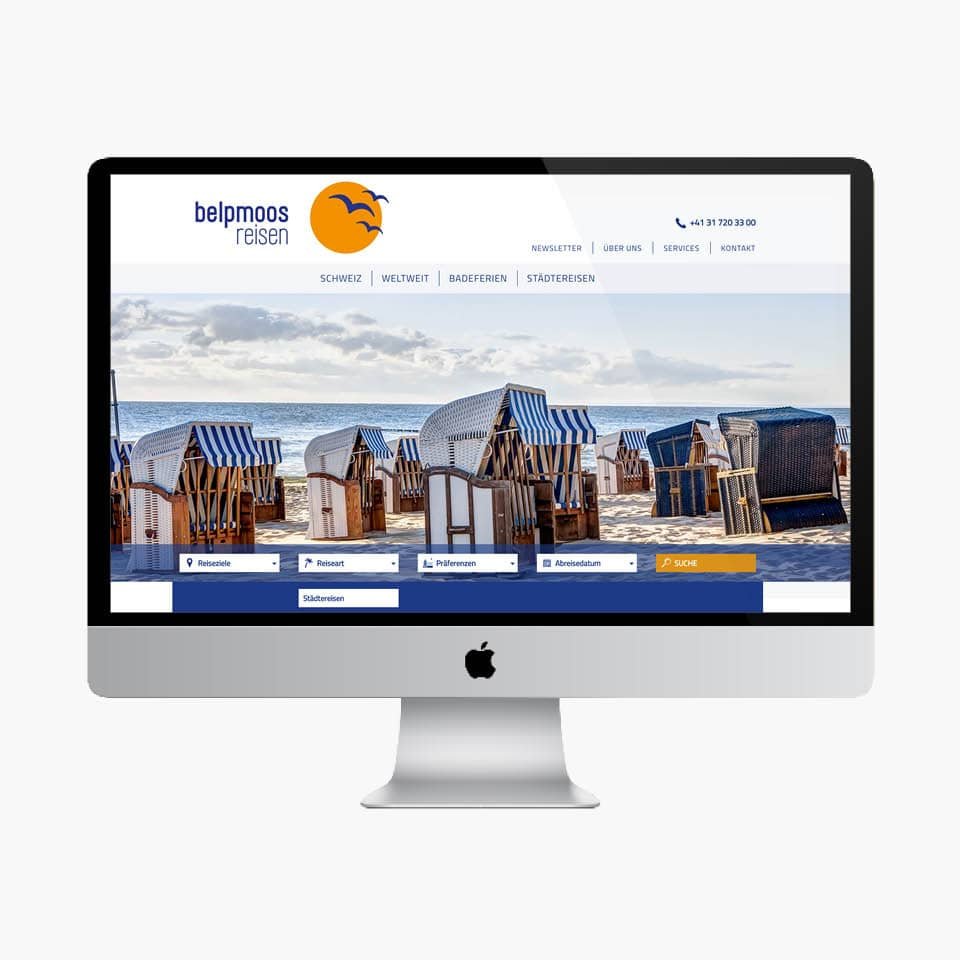 Webdesign Belpmoos-Reisen erstellt