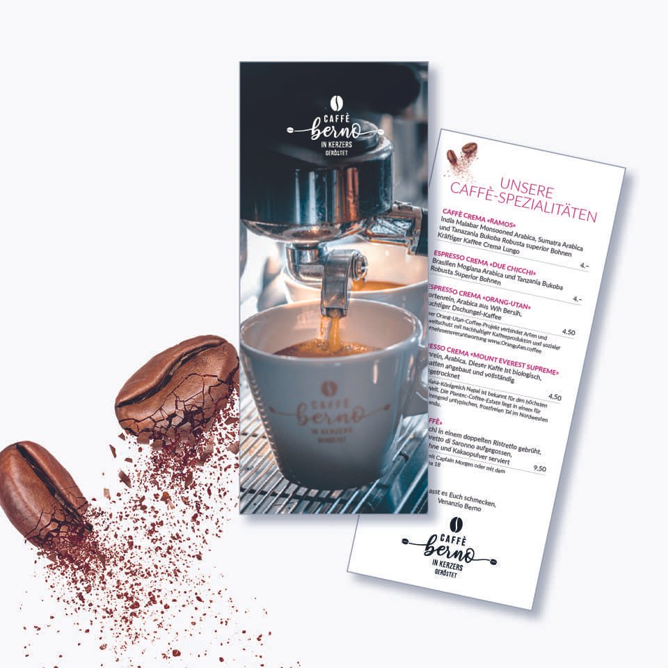 Kaffee-Karte Restaurant