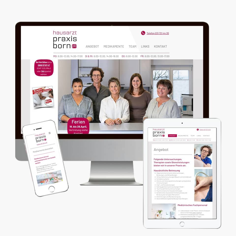 Webdesign: Website für Hausartzpraxis Born erstellt